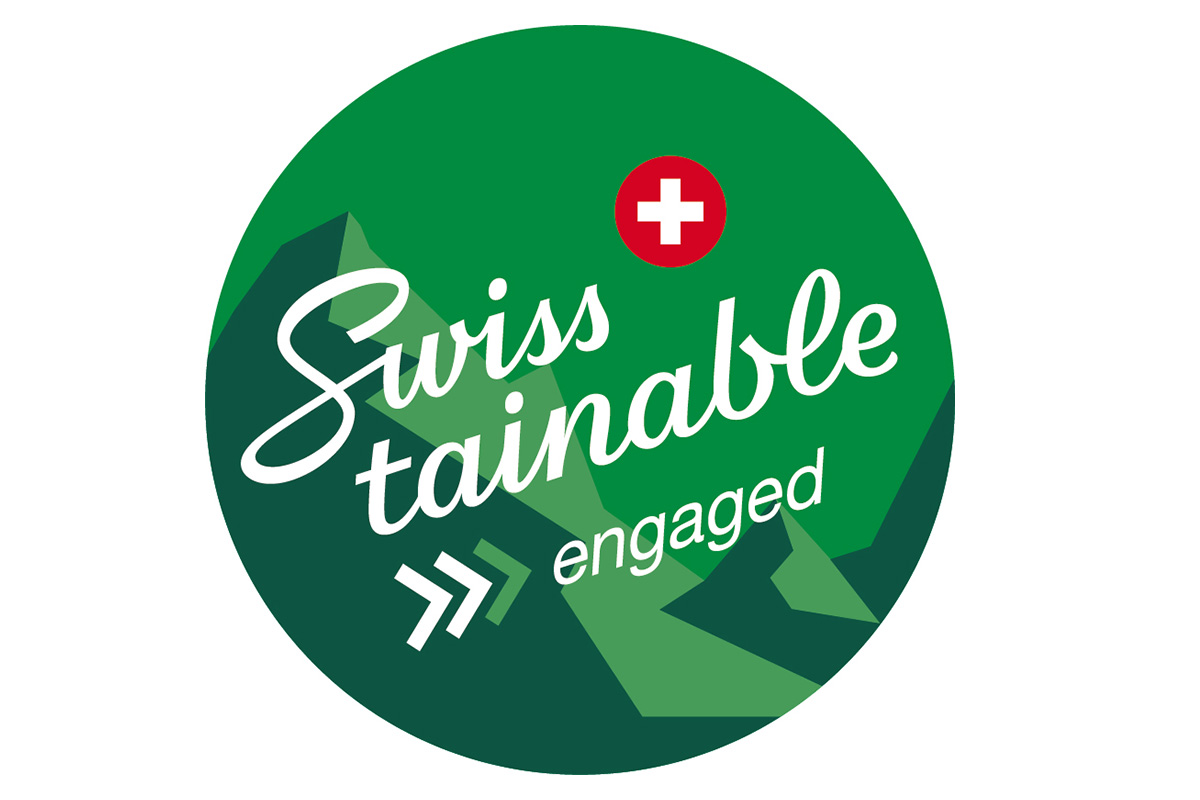 Zertifikat Swisstainable auf weissem Hintergrund